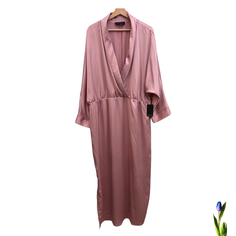Eloquii Pink Maxi Dress satin pink Wedding Guest size 22/24